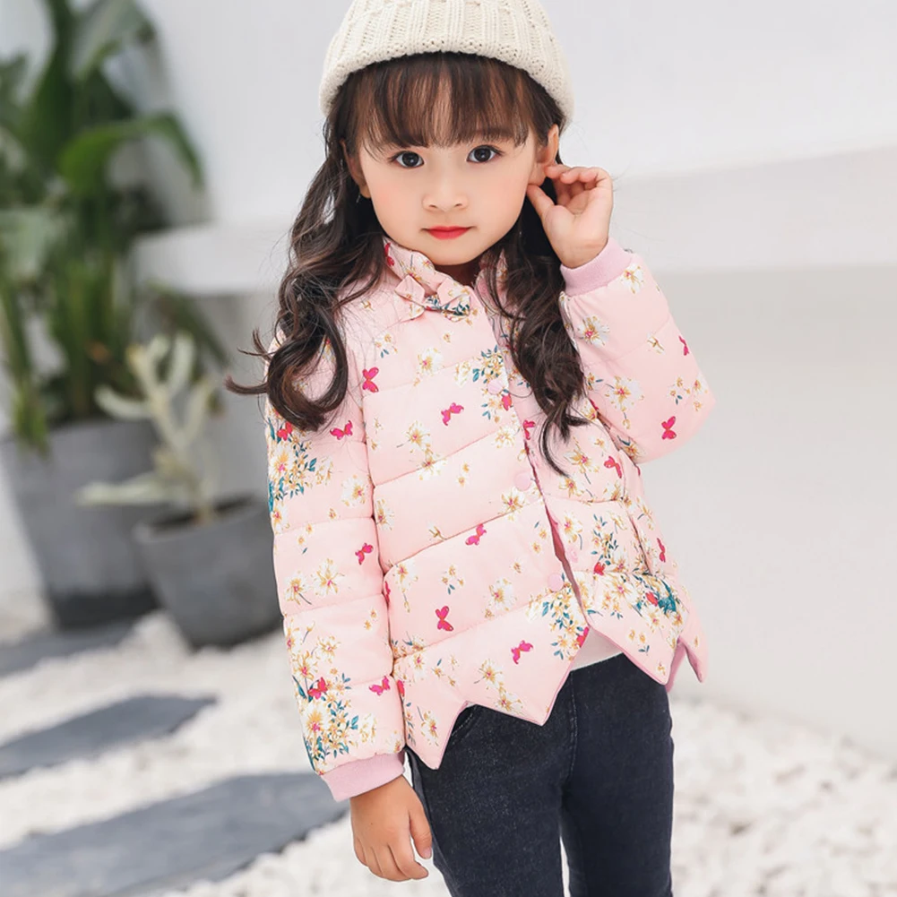 

Winter Kids Girls Print Down Jacket Baby Girls Children Warm Coat