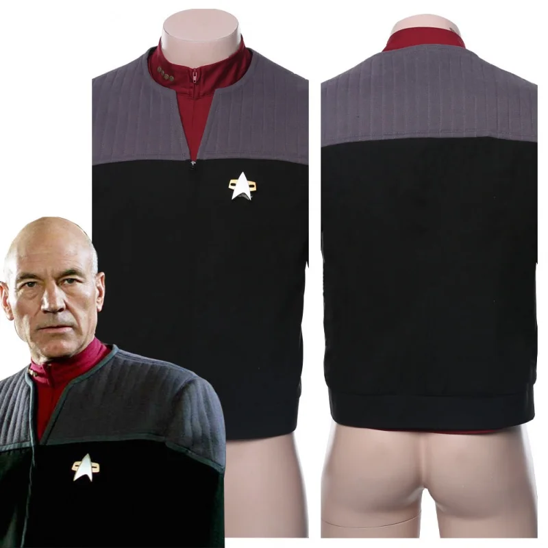 

Star Cosplay Trek Generations Coat Jean-Luc Picard Costume Halloween Carnival Cosplay Suit Custom Made