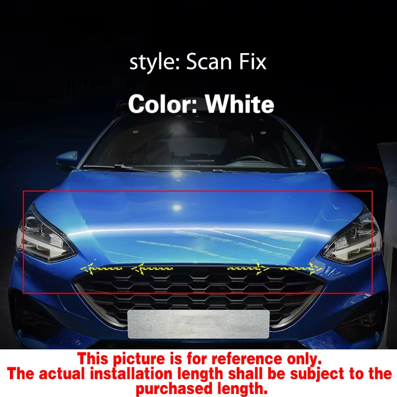 

Дневные ходовые огни для Ford Focus 2005-2022, дневные ходовые огни, светодиодные противотуманные фары, запуск с сканированием, Универсальная автомобильная световая полоса, декоративная лампа окружающего освещения