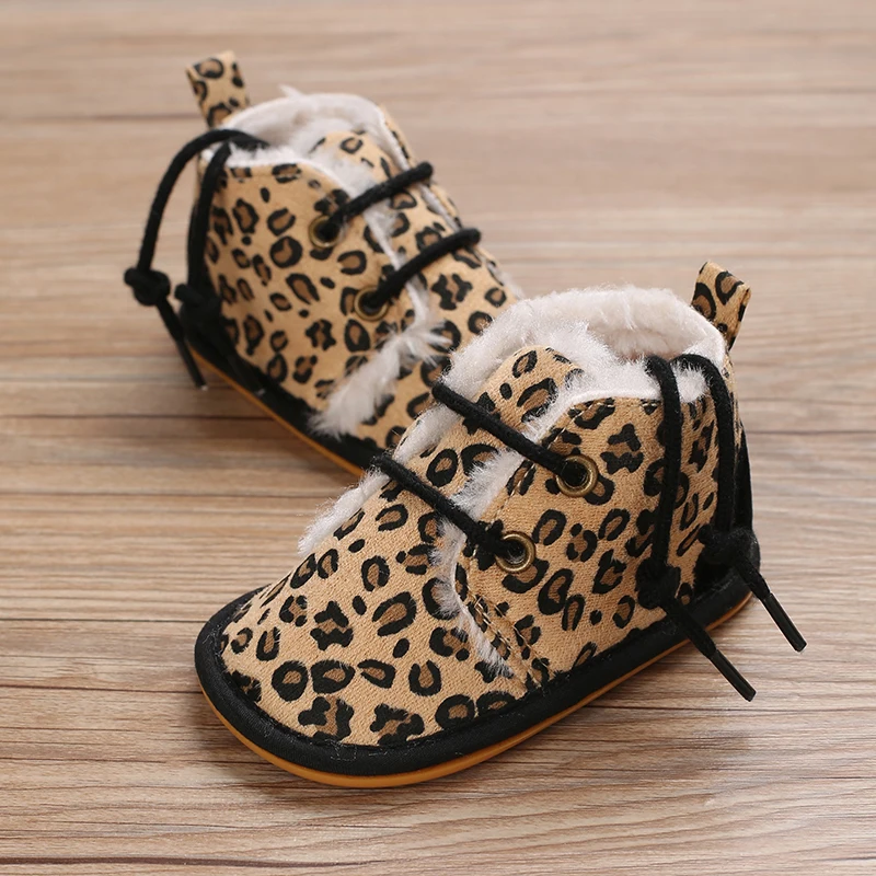 Зимние детские ботинки для мальчиков и девочек прогулочная обувь со шнуровкой