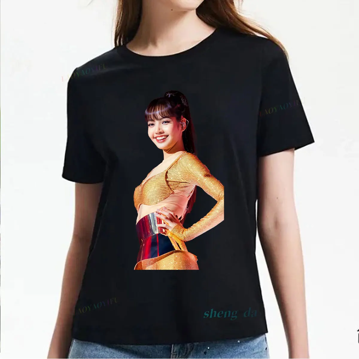 Женская одежда Lalisa Manobal Y2k для подростков футболка с надписью Superstar Лиза верхние