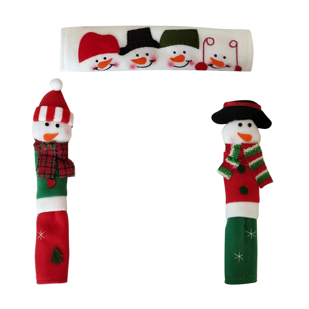 

3pcs Christmas Handle Cover Comfortable Fabric Dishwasher Handle Cover Handle Protector