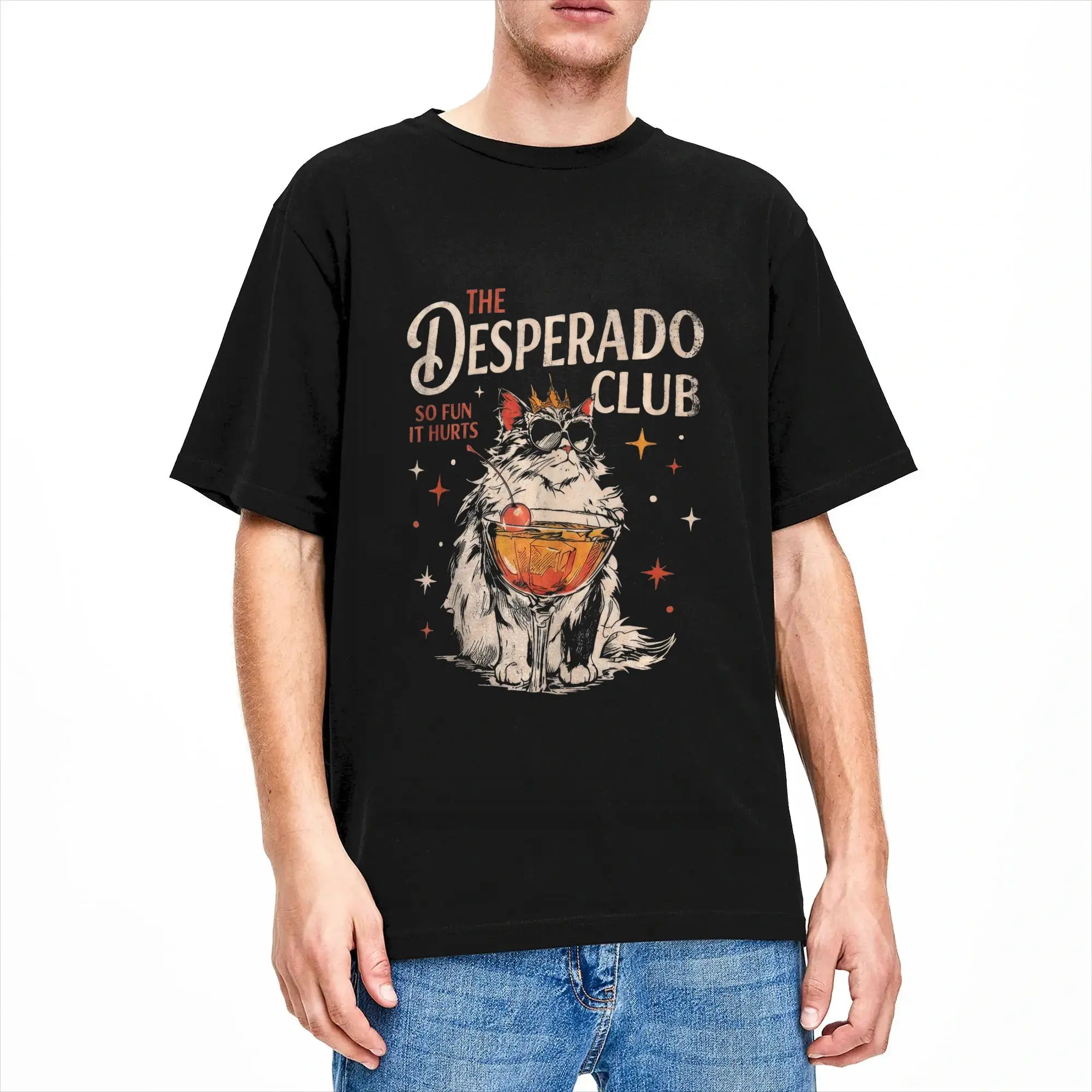 Фото Футболка Desperado Club Mama Needs a Night Off с забавным принтом кошки, пляжная, трендовая, хлопковая, с круглым вырезом, оверсайз, для взрослых №2