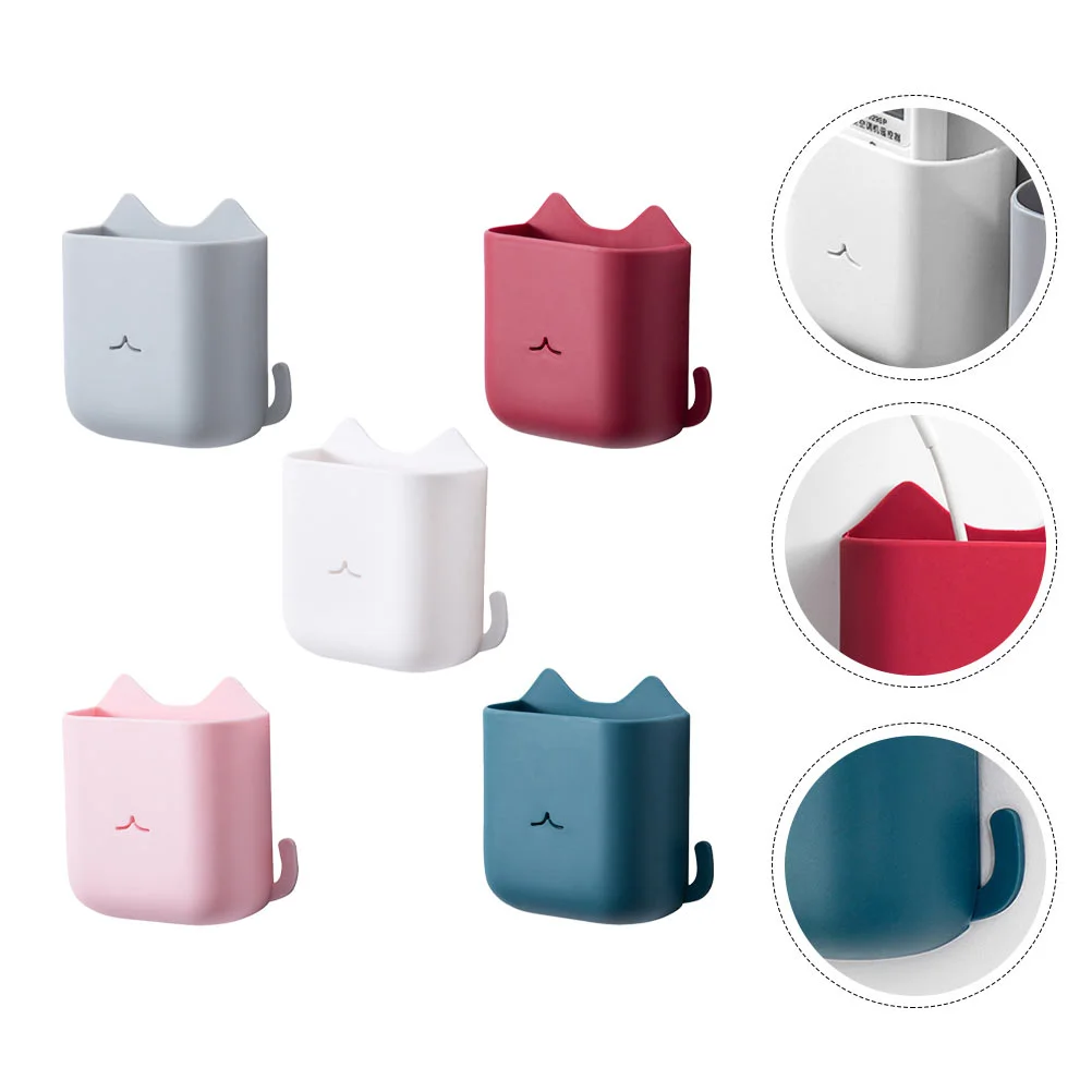 

Wallholder Box Organizer Remote Storage Stand Mobile Media Control Rack Mount Hooks Hangingcaddylazy Bedside Hole Receiving