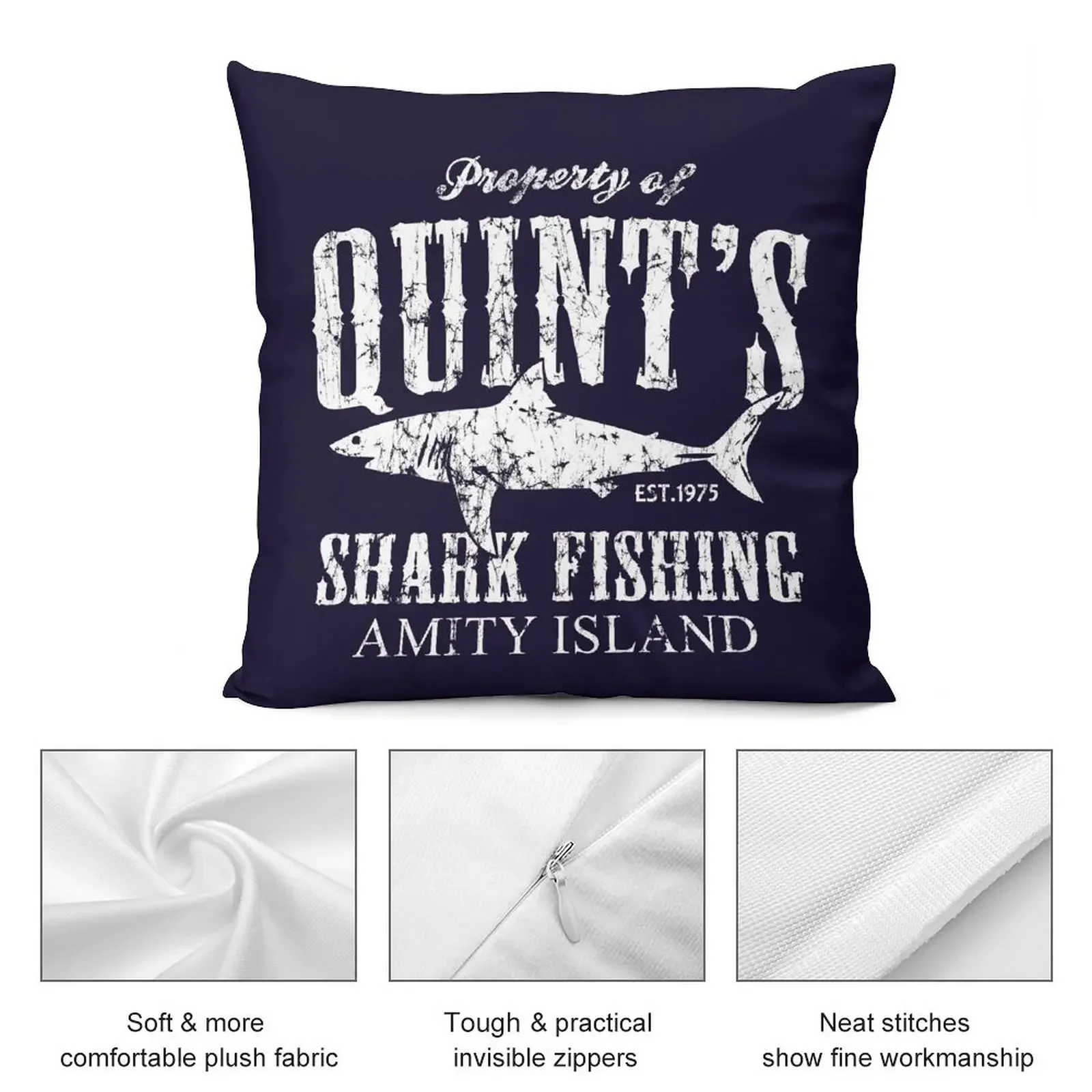 Подушка Quints Shark Fishing Amity Island мраморная наволочка подушка