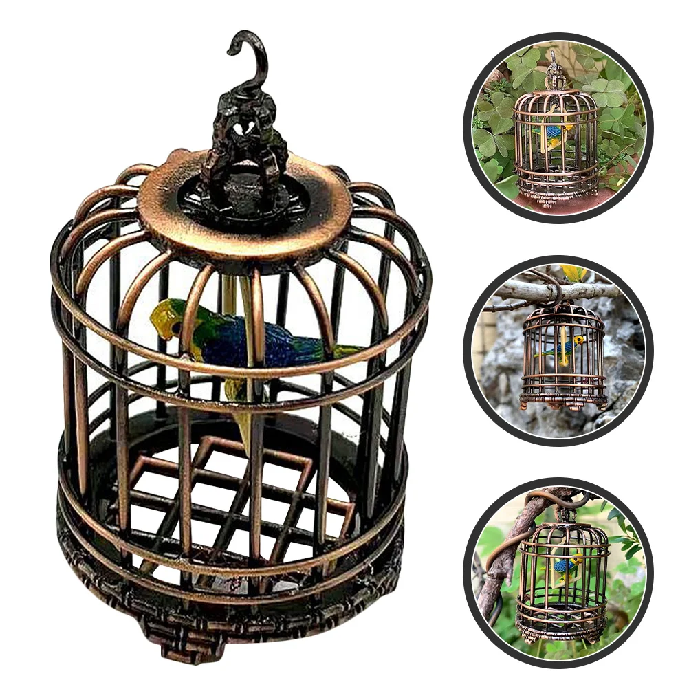 

Simulated Bird Cage Home Décor Simulation Birdcage Decor Crafts Mini Birdcage Decorative Metal Mini Cage Model
