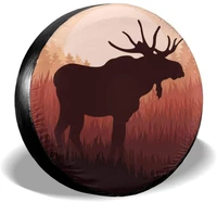 dujiea wild moose nature landscape spare tire cover universal wheel tire cover waterproof dust proof tire protectors