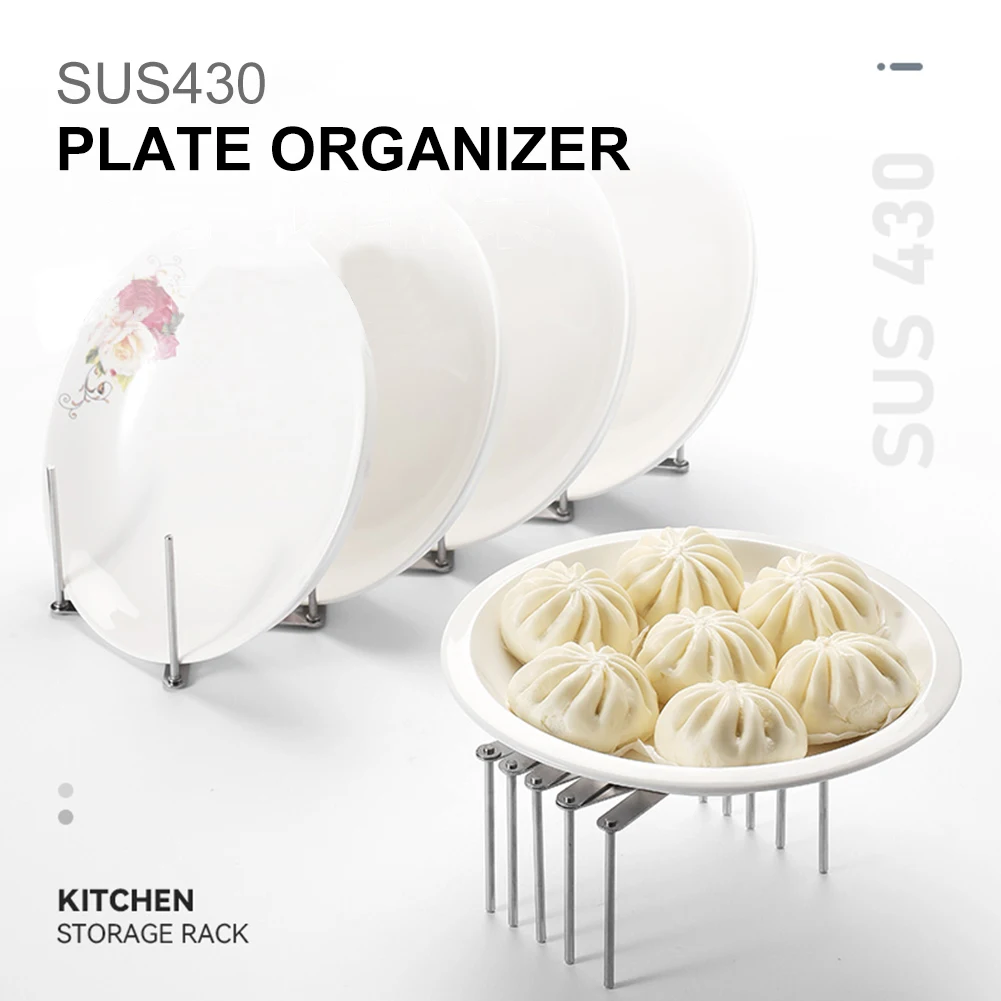 

Kitchen Stainless Steel Pot Lid Rack Extended Plate Organizer Holder Lid Shelf Cooking Dish Rack Stand Kitchen Accessories New
