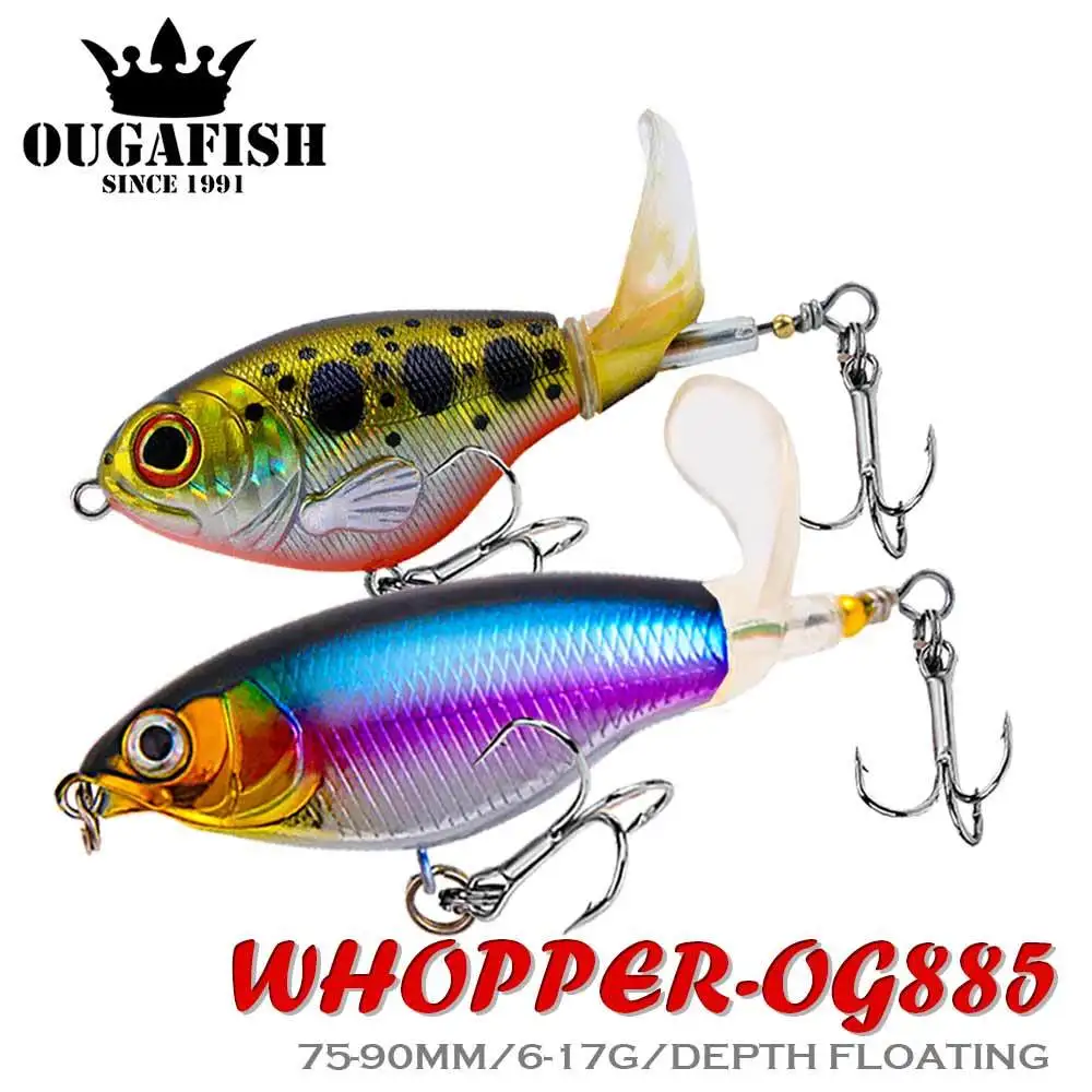 

Soft Rotating Tail Fishing Lure Whopper Plopper 90mm 75mm Spinner Floating Accesorios De Pesca Pike Isca Artificial Equipment