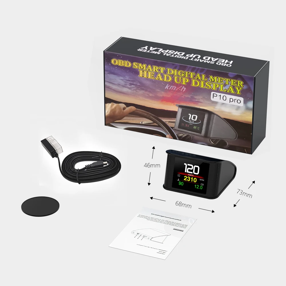 Новый HUD P10 PRO OBD OBD2 проекционный дисплей цифровой ЖК-спидометр бортовой компьютер