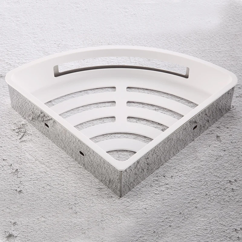 

Угловые полки для ванной комнаты без сверления, угловые полки для душа из нержавеющей стали 304, приклеиваются или прикручиваются, 2 шт.