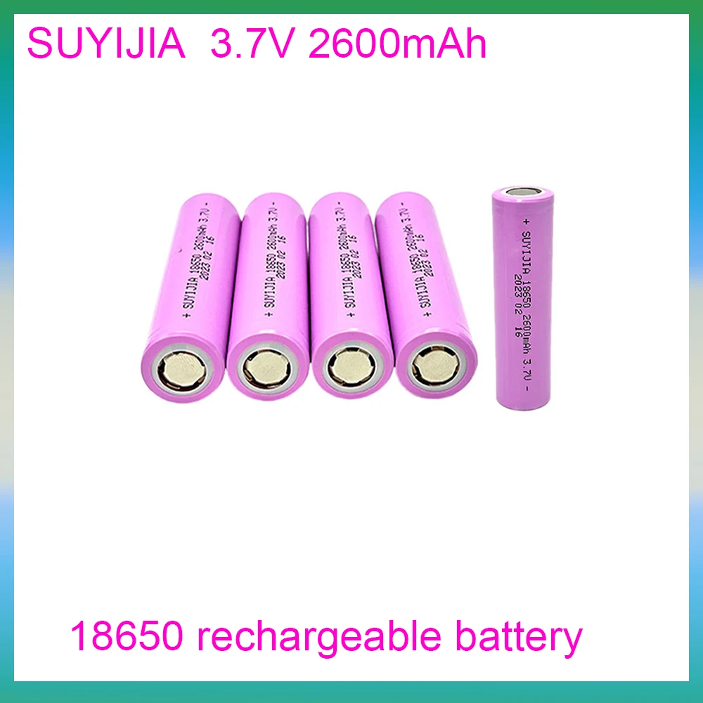

18650 3.7V 2600mAh Full Capacity Brand Rechargeable Li-ion Battery for Flashlight Headlight Walkie-talkie with 4.2V1A Charger