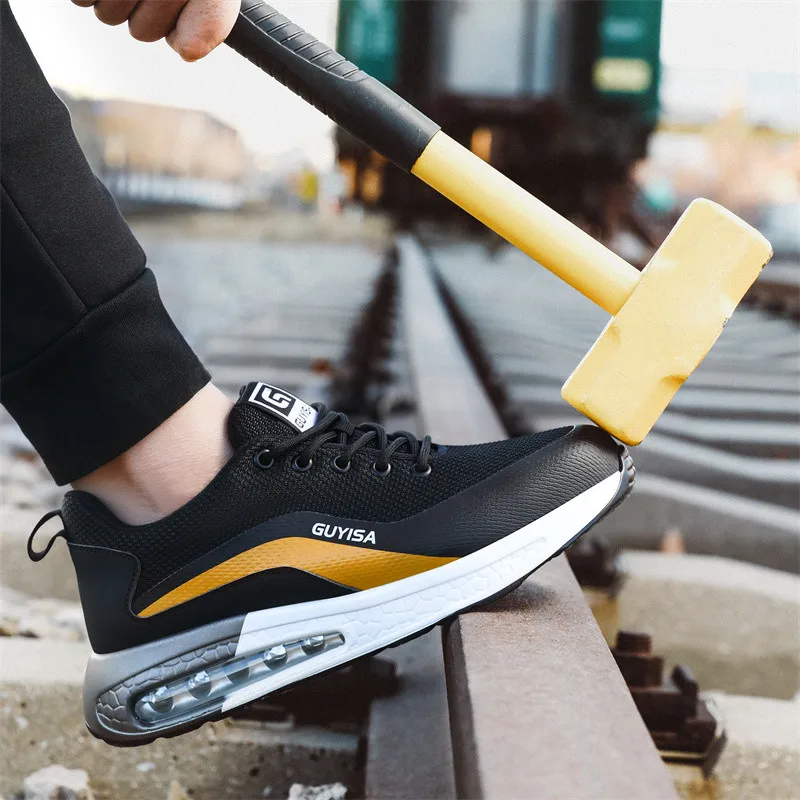 

Work Safety Shoes Non-slip Waterproof Anti-smashing Steel Toe Puncture Working Boots Lightweight Fashion Sneakers For Men Women