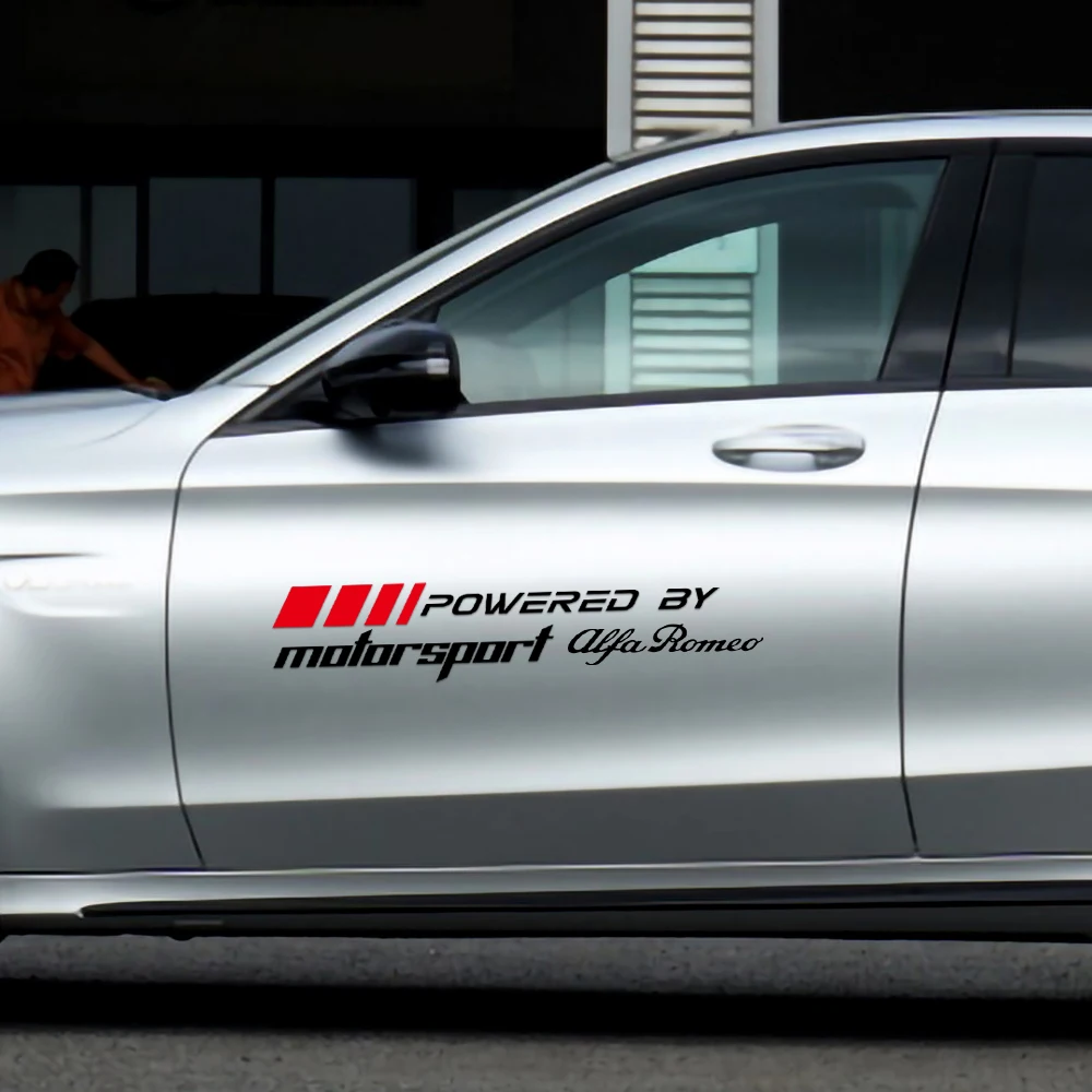 2 шт. черные/белые наклейки для украшения дверей автомобиля спортивный значок