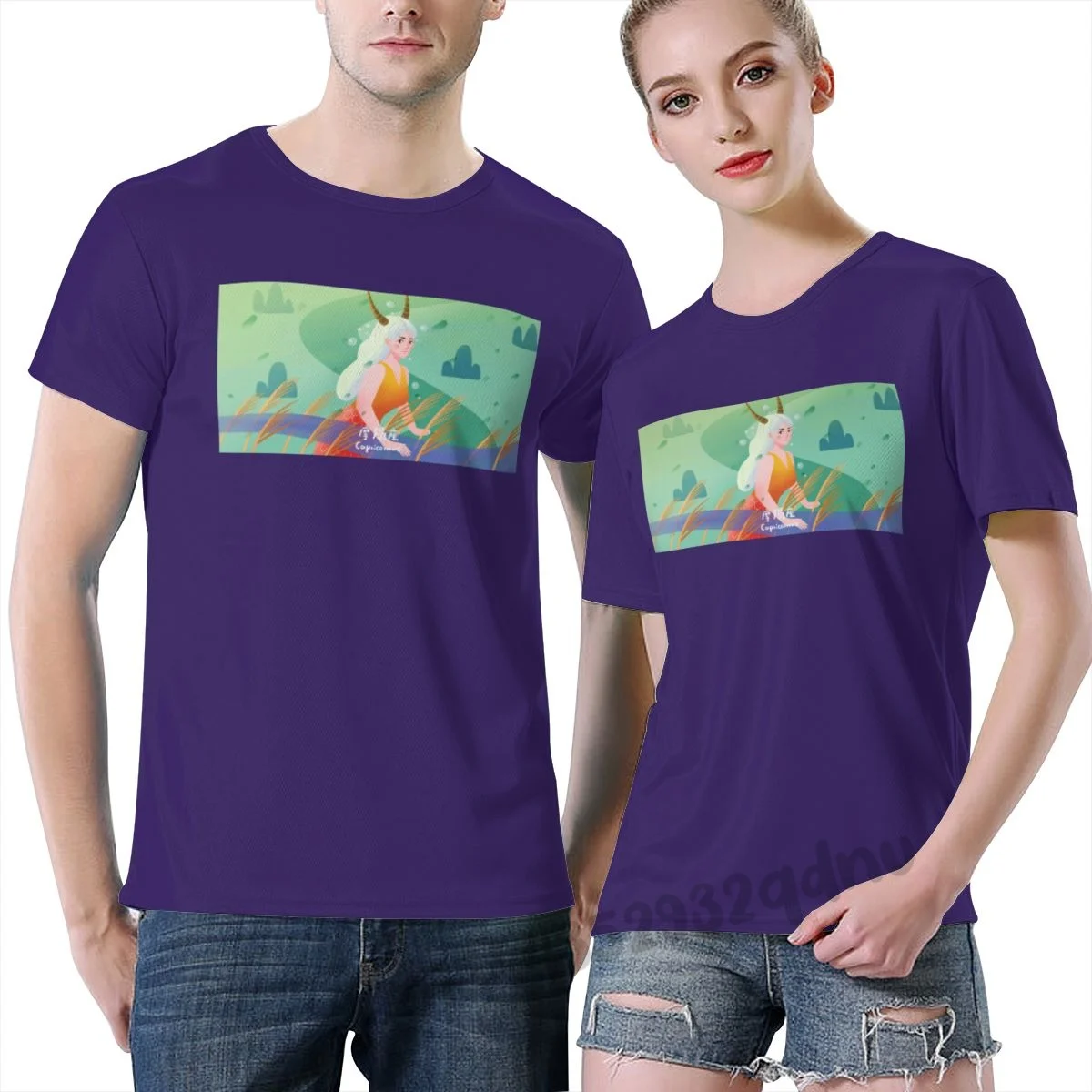 

Twelve Constellations Capricorn Men T-Shirt Purple S