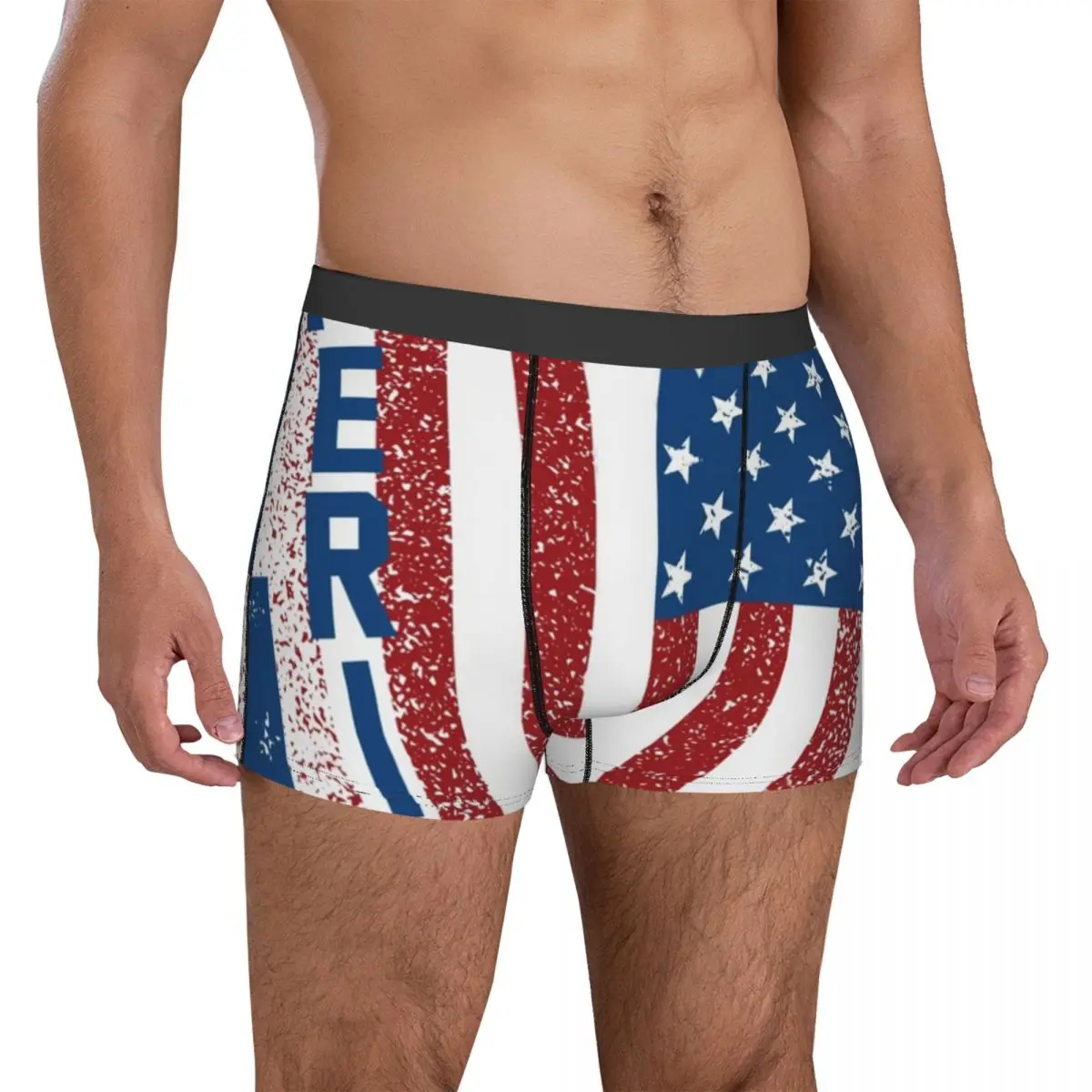 

American Flag Freedom Underwear Country Symbol Sexy Underpants Sublimation Boxer Brief Pouch Man Large Size Trunk
