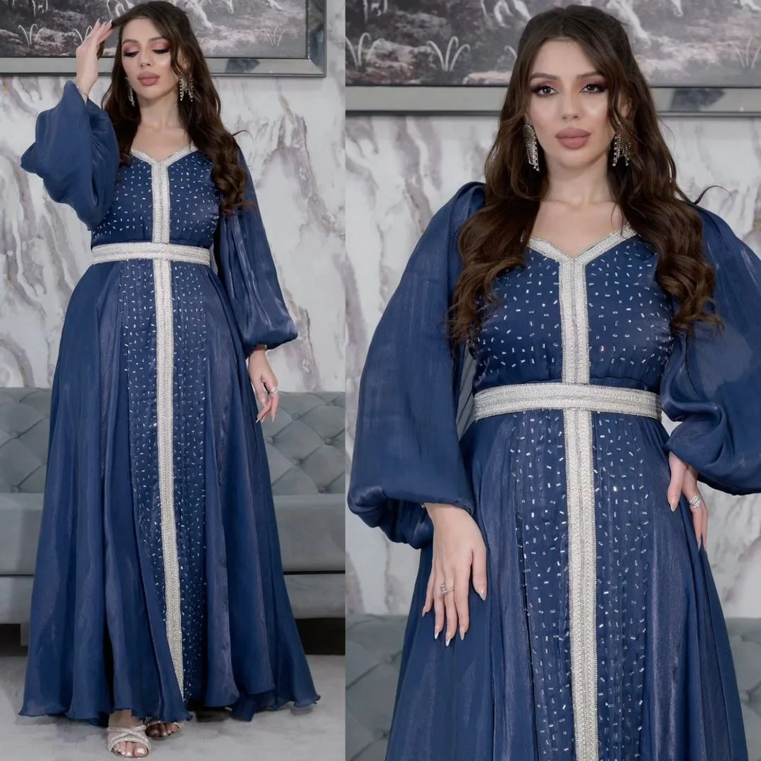 Трансграничное мусульманское женское легкое роскошное платье горячего