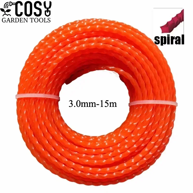 

COSY GARDEN TOOLS Нейлоновая леска для триммера 15м, набор из 5 штук