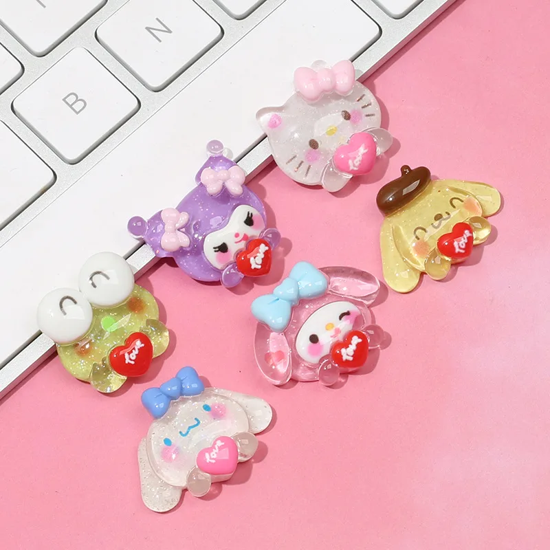 

Милый Коричный Hello Kitty My Melody Ice Прозрачный Тонкий блестящий лук Diy чашка для воды паста фоточехол аксессуары из смолы