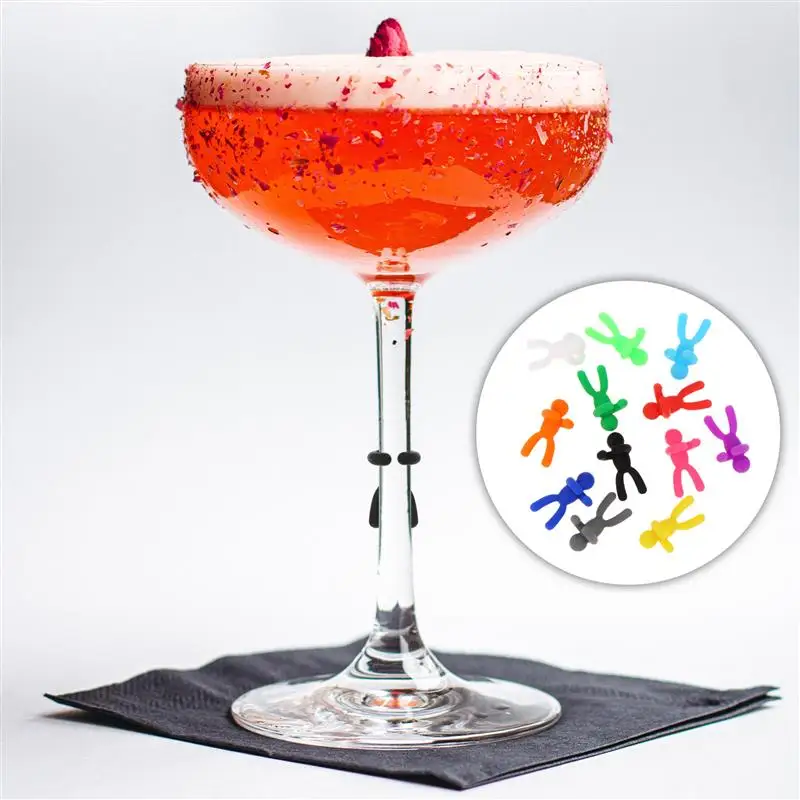 

12Pcs Drink Markers Wine Glass Tags Drink Charms Cocktail Picks (Assorted Color)