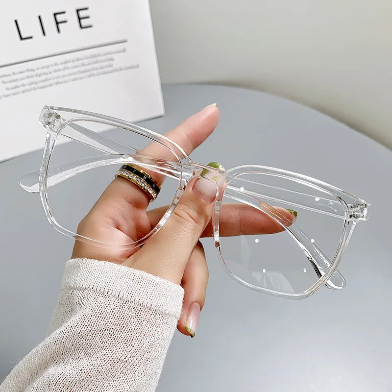

ZUEE Ultra Light Anti-Blue Light Glasses Women Men Oversized Frame Eye Protection Eyeglasses Fashion Office Computer Goggles