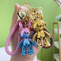 bag pendant keychain cartoon keychains women creative cute acrylic small gift colorful electroplating rabbit fashion jewelry