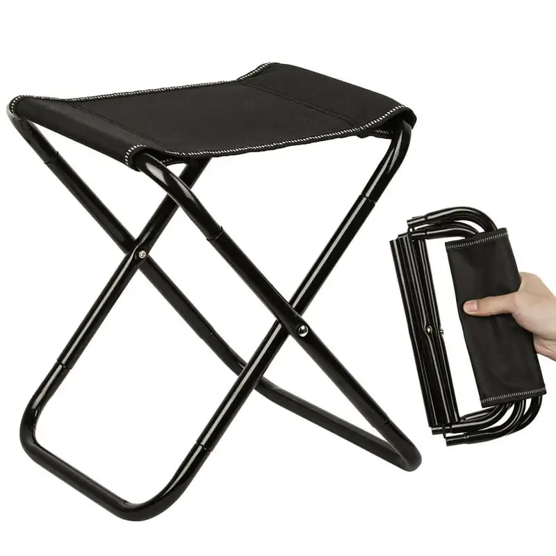 

Portable Picnic Camping Stool Folding Chairs Foldable Ultra Light Fishing Chair Lawn Chair, Black