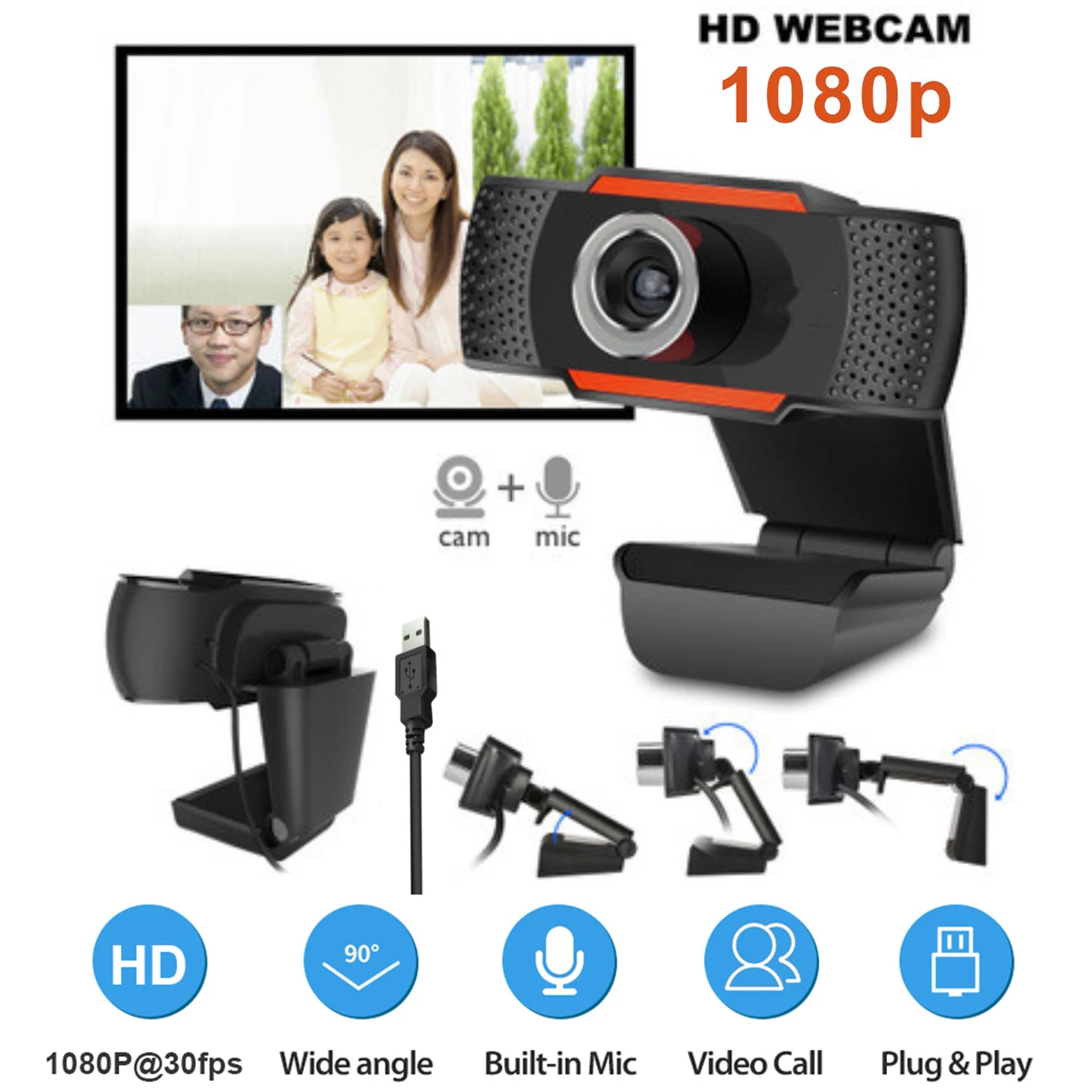 Hd 1080P Wi-Fi Беспроводная Компьютерная камера X13 с высоким USB-разъемом для