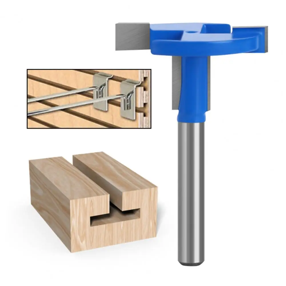 

1/4 6mm T-shaped Carpenter Milling Cutter Heat Resistant Woodworking Tools Dedicated Slot Woodworking Cutter for Trimming Machin