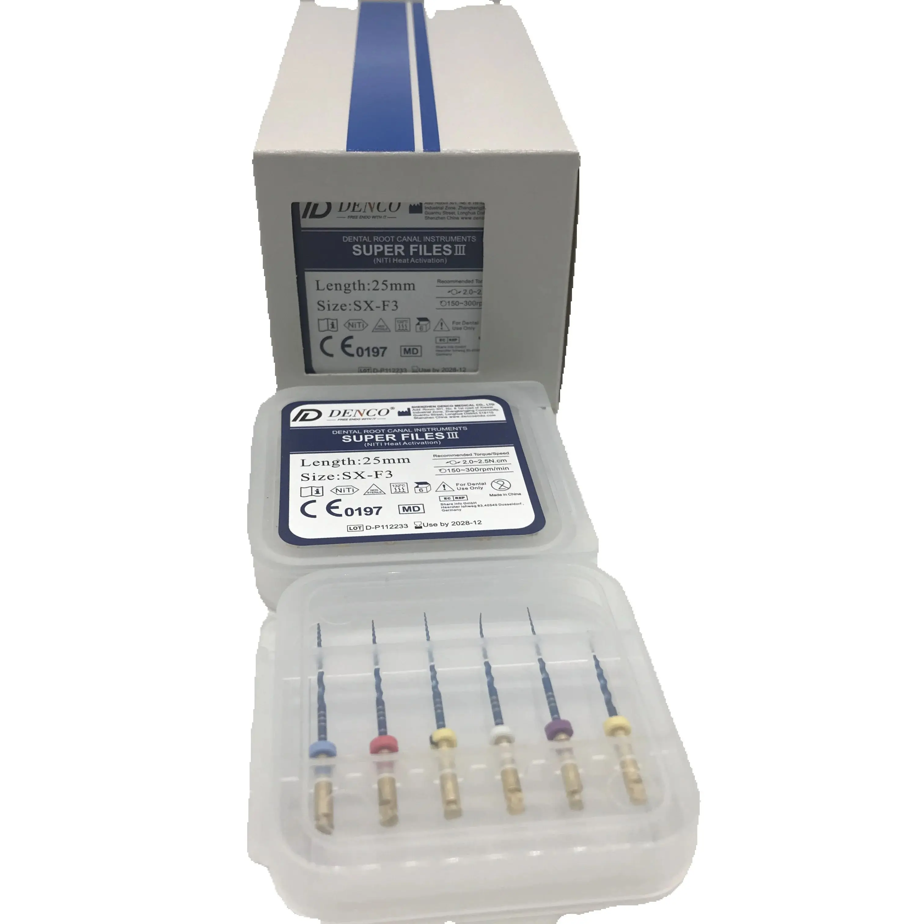 Горячая продажа Dental Denco Super Files III Niti Heat Activation Blue 25 мм Mixed SX-F3 с одобрением CE
