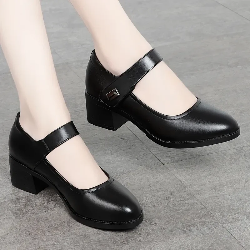 sapatos femininas women cool comfort black square heel shoes for student school lady casual spring summer hotel work fa69