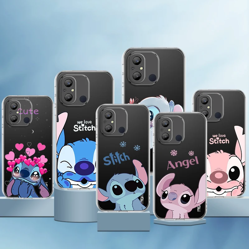 

Disney Stitch Lilo Couple For Xiaomi Redmi 12C 11 A1 Plus 10 10X 9T 9C 9C 8 7 6 4G 5G Silicone Soft Transparent Phone Case Cover