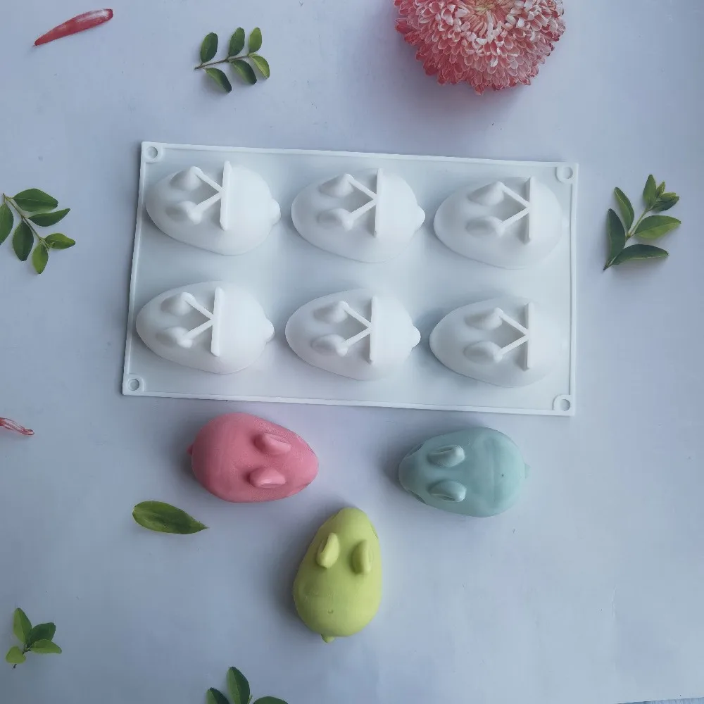 

6 Holes Rabbit Easter Silicone Mold Single 3D Bunny Cake Mould Handmade Soap Candle Model Mousse Cake Decorating Tools Bakeware