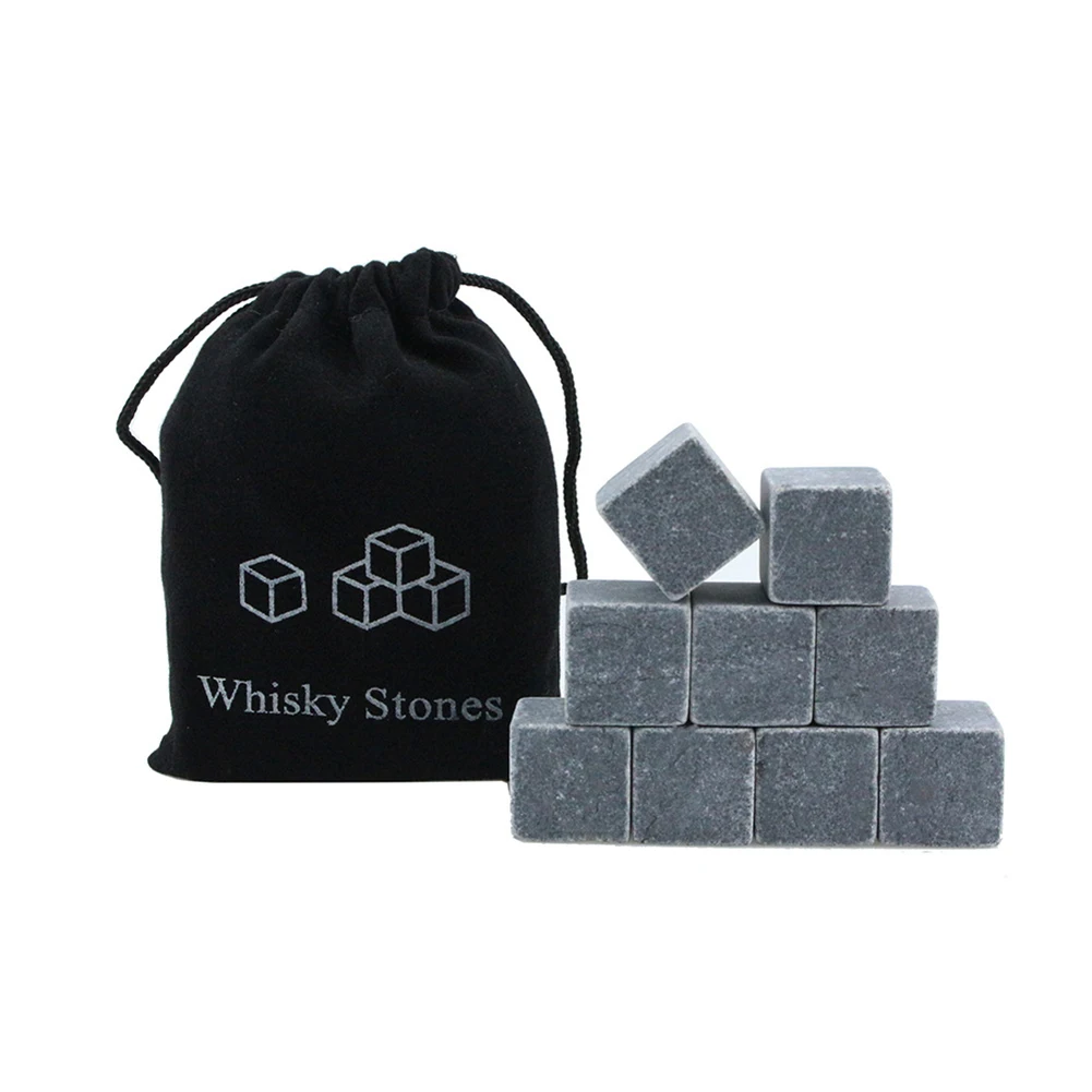 9 Whiskey Stones Whiskey Stone Ice Cubes Natural Marble Ice Stone Ice Tart Stone Whiskey Cooler Bar Accessories