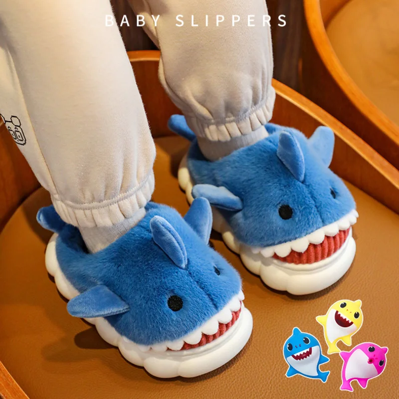 Тапки детские из хлопка зимние мягкие удобные с плюшевой обувь домашние тапки -