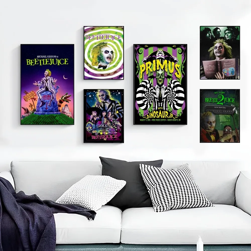 Классический фильм Битлджус комедийный постер ужасов ретро винтажный стиль