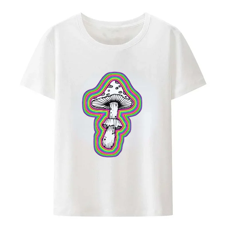 Футболка Cosmic forest мужская с принтом модная тенниска изображением грибов