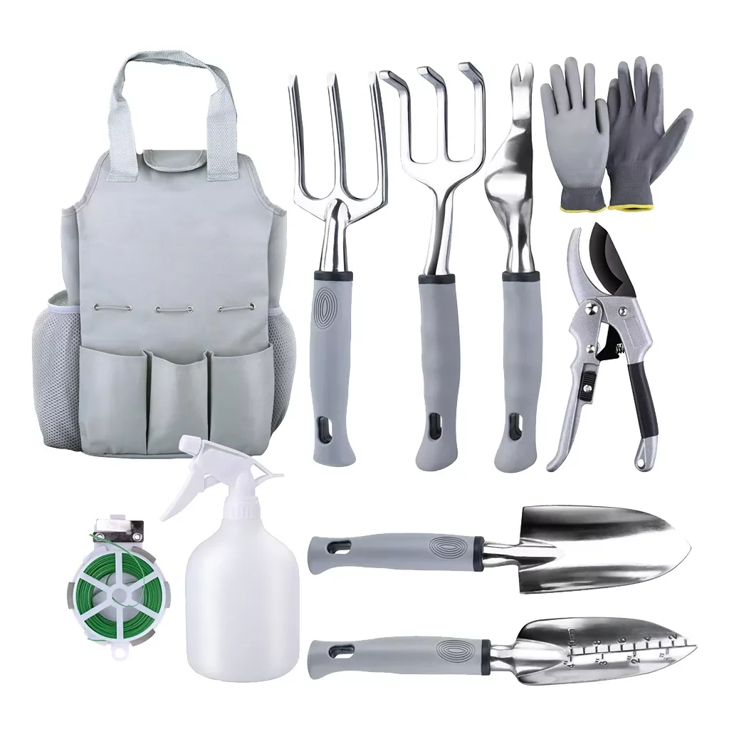 

Durable Aluminum Hand Garden Tool Kit Garden Tool Set Outdoor Tools 9Pack