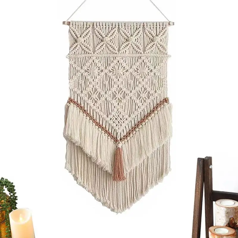 

Large Macrame Wall Hanging Fringe Tapestry Wall Art Beautiful For Boho Home Decor Apartment Nursery And Party Decorations