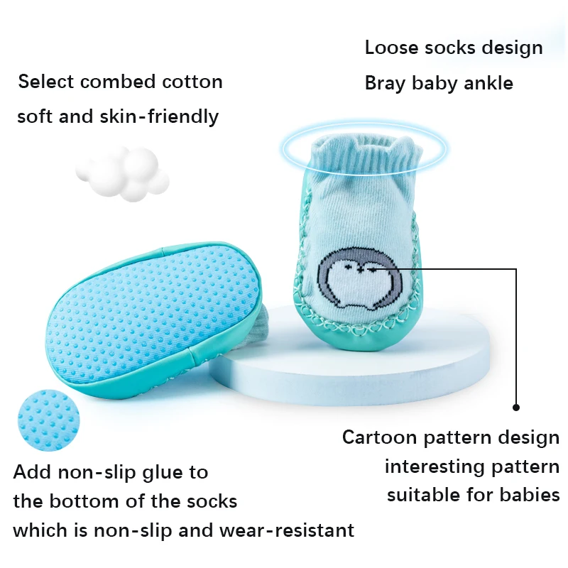 2022 Baby Socks With Rubber Soles Infant Baby Girls Boys Shoes Spring$ Autumn Newborn Floor Non-slip Toddle Soft Cartoon Sock