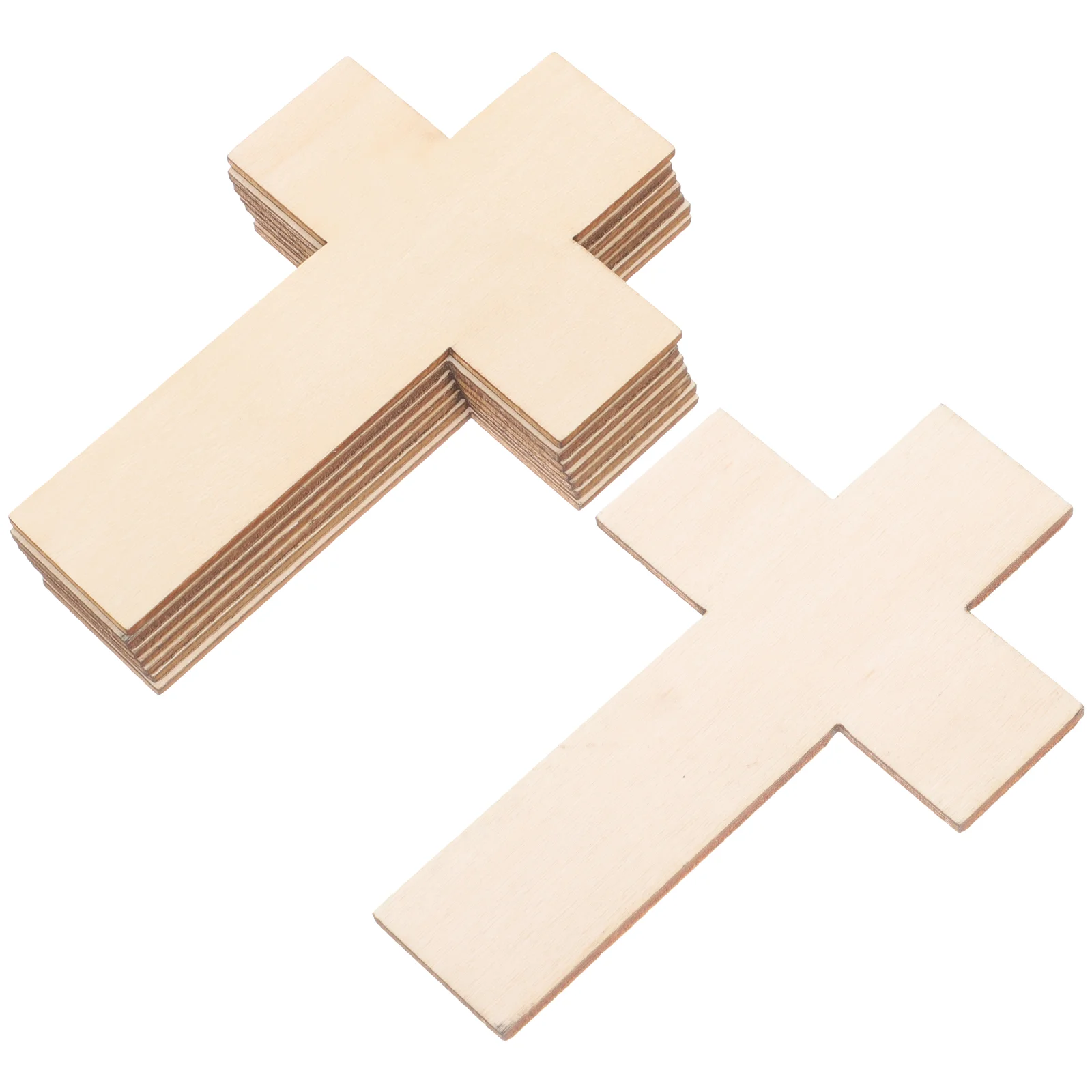 

20 Pcs Easter Party Gift Tags Unfinished Cross Wooden Pieces Decor Home Shaped Toys Children Slices Crafts Blank DIY