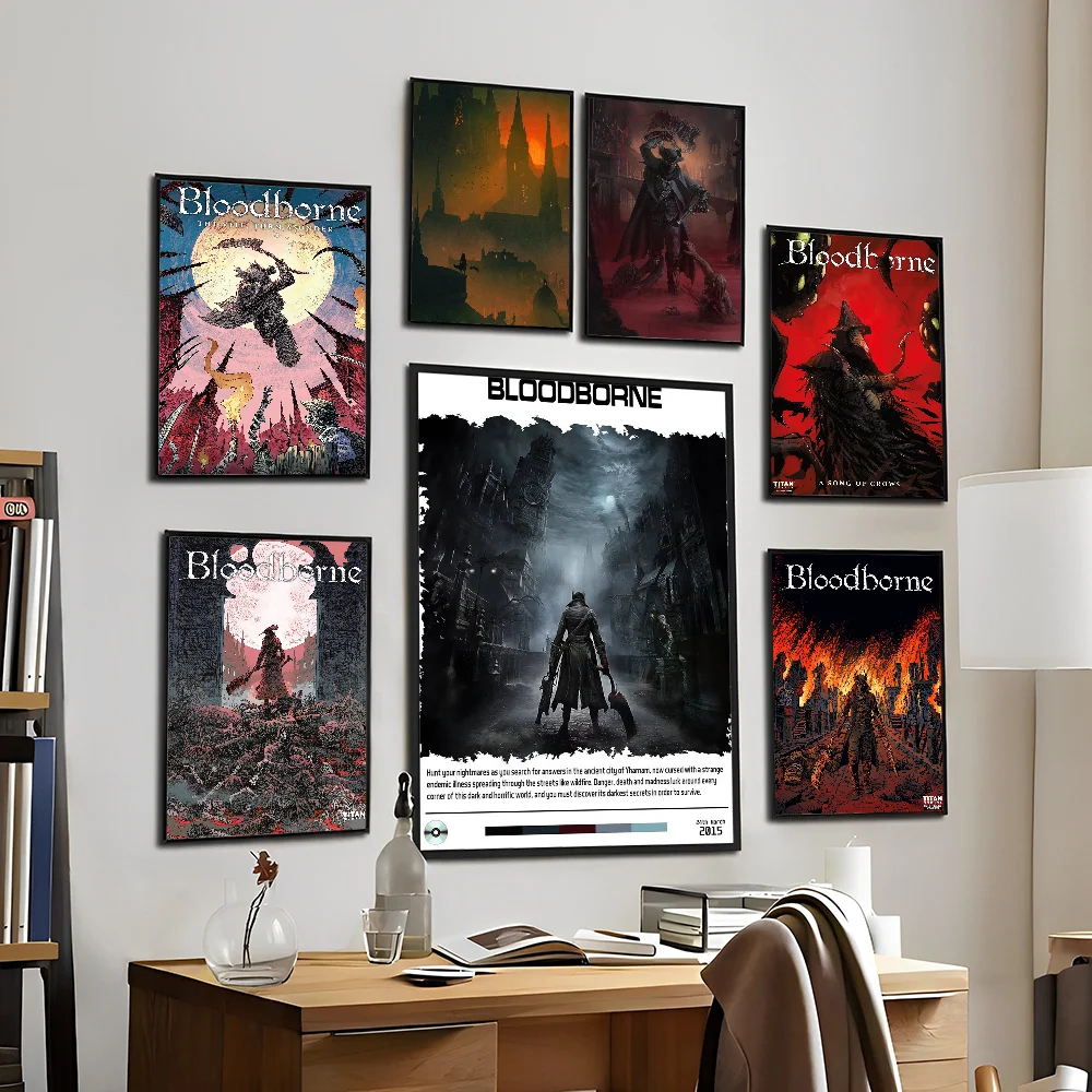 Классический аниме постер с принтом в виде кровавых игр Настенный декор для
