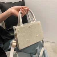 womens bag 2022 new summer and spring straw woven bag tide woven embroidery one shoulder messenger tide bag
