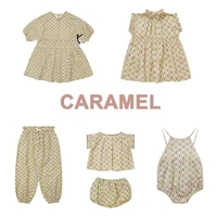 girls dresses 2022 summer new cotton kids dresses printed short sleeve shirts girls cropped pants suits baby romper kids clothes