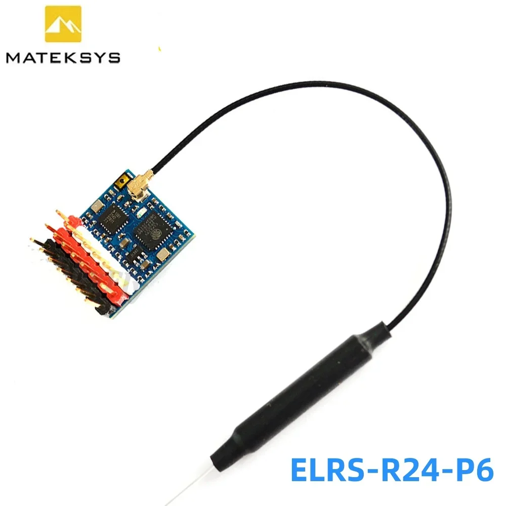 Приемник Matek ExpressLRS ELRS ELRS-R24-P6 6 выходов ШИМ 2 4 ГГц ISM DC4-9 В с антенной IPEX MHF-1 для дронов
