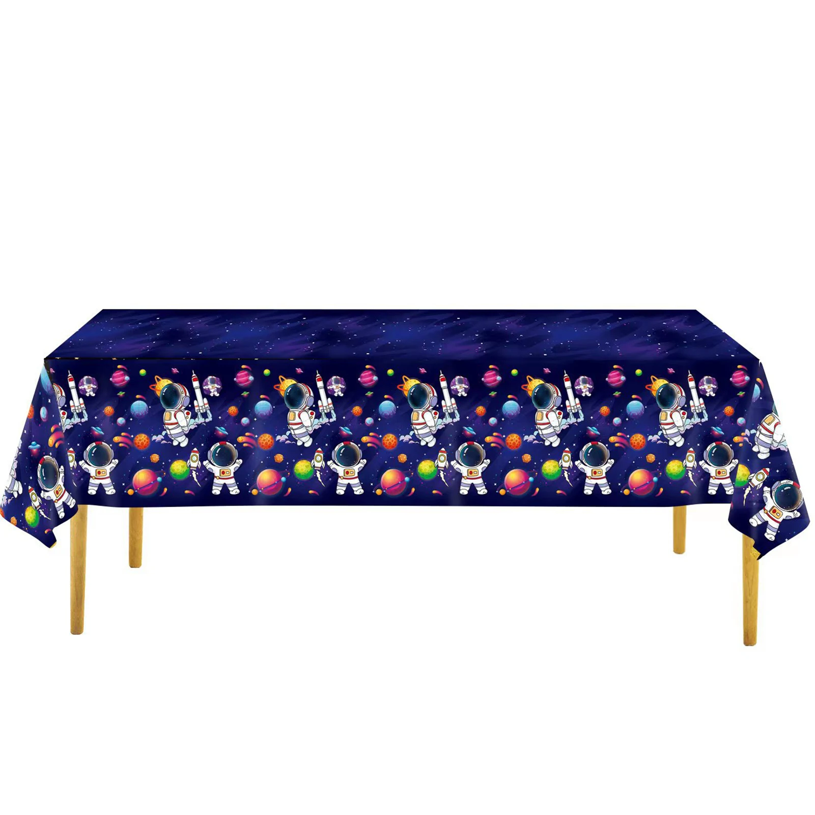 

Astronaut Themed Table Cover Waterproof PE Tablecloth Outer Space Pattern Galaxy Table Cloth For Birthday Party Table Decoration