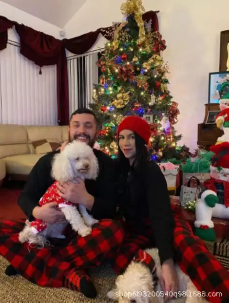 New Amazon Ebay2022 European and American Christmas new parent-child home set pajamas