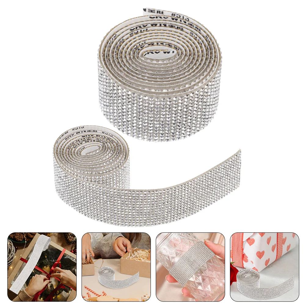 

Rhinestone Ribbon Adhesive Diamond Rhinestones Crystal Self Bling Tape Ribbons Crafts Strips Clothes Rollers Wrap Diy Sticker