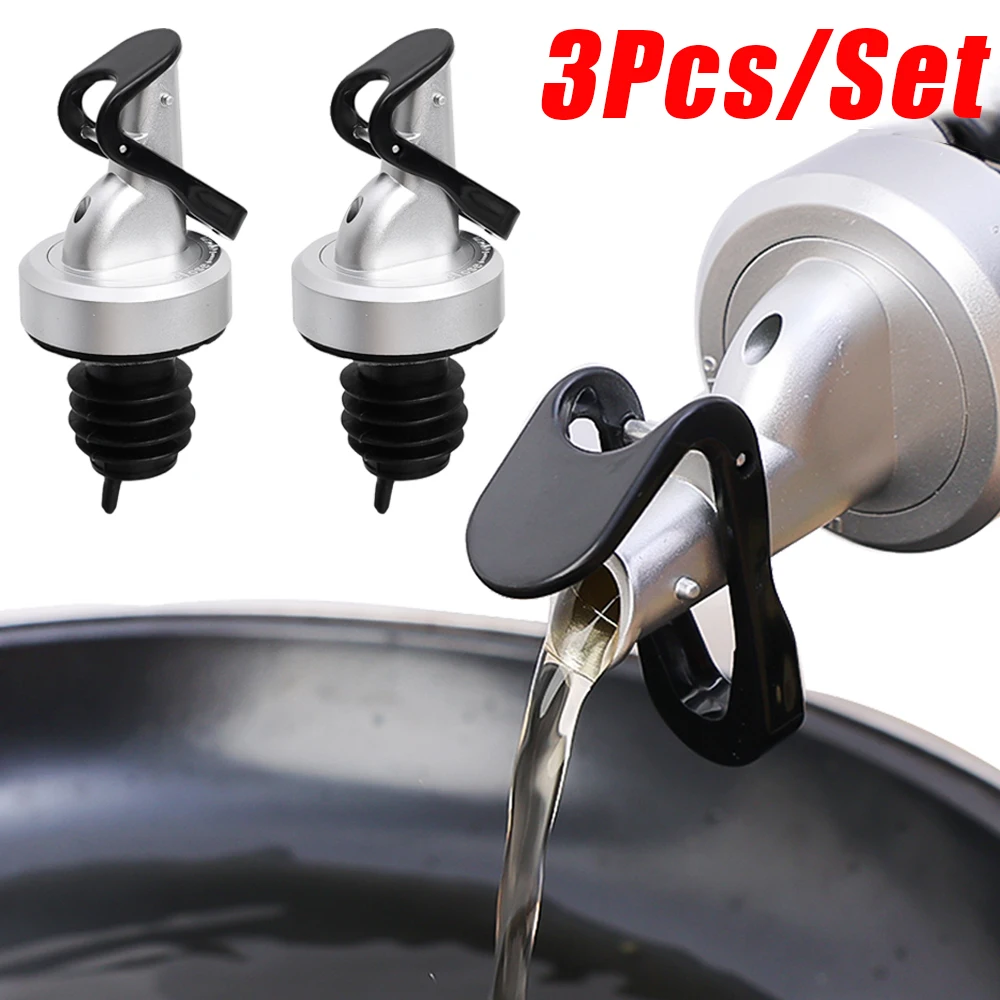

3/1Pcs Oil Bottle Stopper Lock Plug Sealing Leak-proof Rubber Nozzle Sprayer Liquor Dispenser Wine Pourers Kitchen Gadget Tools