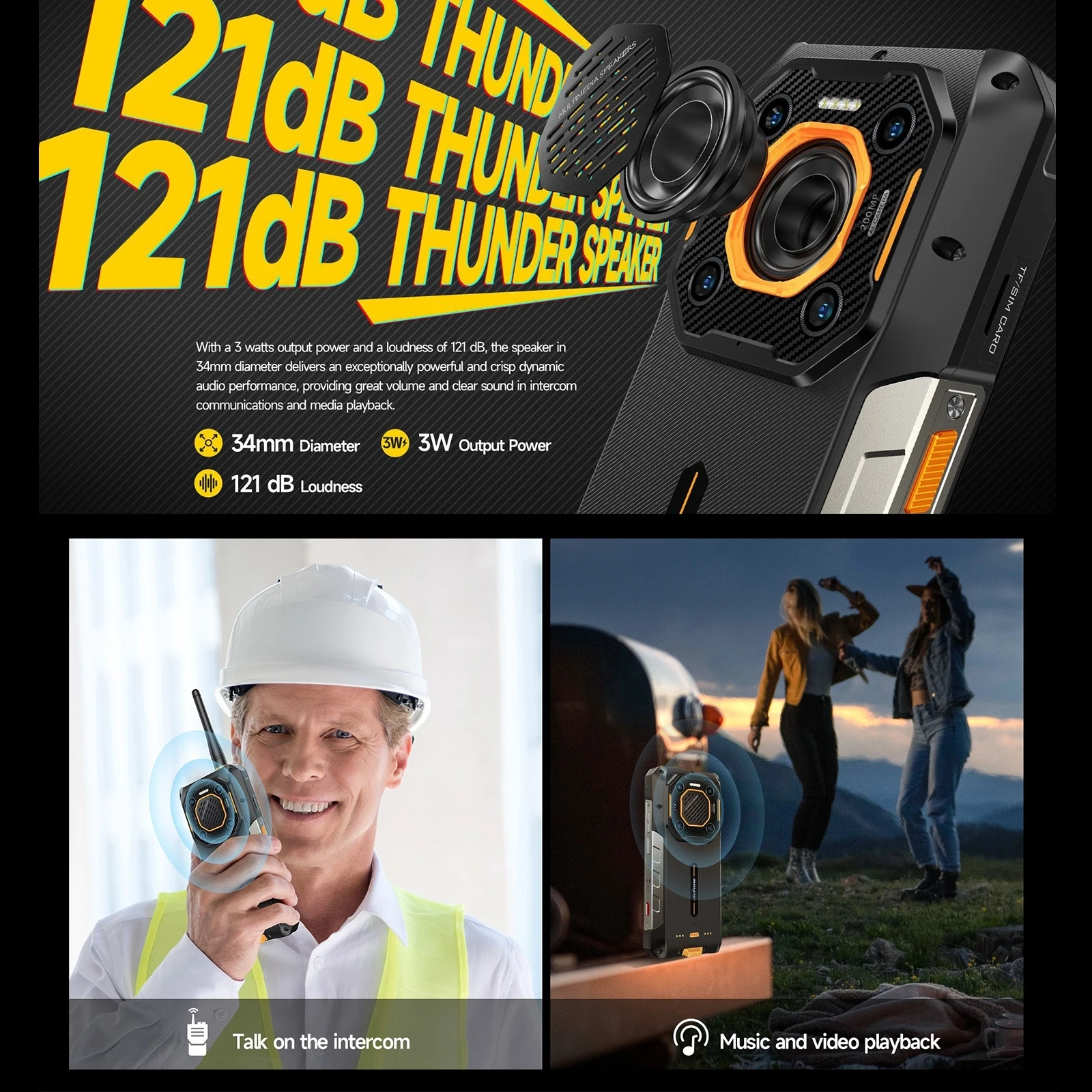 Фото Прочный смартфон Ulefone Armor 26 Ultra Walkie Talkie 5G, водонепроницаемый, 6,78 дюйма, 120 Вт, 15600 мАч, 200 МП, камера, 64 МП, ночное видение, NFC №3